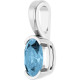 Platinum Natural Sky Blue Topaz Pendant