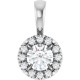 14K White 1/4 CTW Natural Diamond Halo-Style Pendant