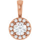 14K Rose 1/4 CTW Natural Diamond Halo-Style Pendant