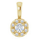 14K Yellow 1/8 CTW Natural Diamond Halo-Style Pendant