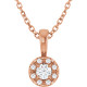 14K Rose 1/8 CTW Natural Diamond 16-18" Necklace