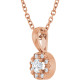 14K Rose 1/8 CTW Natural Diamond 16-18" Necklace