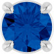 Sterling Silver 4 mm Natural Blue Sapphire Pendant