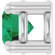 Sterling Silver 4 mm Natural Emerald Pendant