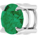 Sterling Silver 6 mm Natural Emerald Pendant