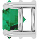 Sterling Silver 6 mm Natural Emerald Pendant