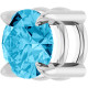 Sterling Silver 5 mm Natural Aquamarine Pendant