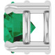 Sterling Silver 5 mm Natural Emerald Pendant