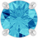 14K White 5.5 mm Natural Blue Zircon Pendant