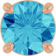 14K Rose 5.5 mm Natural Blue Zircon Pendant