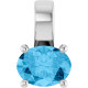 14K White Natural Swiss Blue Topaz Pendant