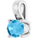 14K White Natural Swiss Blue Topaz Pendant