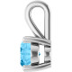 14K White Natural Swiss Blue Topaz Pendant