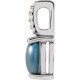 Sterling Silver 8x6 mm Natural London Blue Topaz & .02 Natural Diamond Pendant