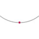 14K White Natural Pink Spinel 16" Necklace