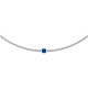 14K White Lab-Grown Blue Sapphire 16" Necklace