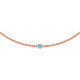 14K Rose Natural Swiss Blue Topaz 16" Necklace