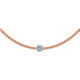 14K Rose Natural Swiss Blue Topaz 16" Necklace