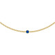 14K Yellow Lab-Grown Blue Sapphire 16" Necklace