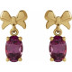 14K Yellow 6x4 mm Natural Rhodolite Garnet Bow Earrings