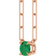 14K Rose Natural Emerald 18" Necklace