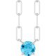 Sterling Silver Natural Aquamarine 16" Necklace
