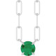 Sterling Silver Natural Emerald 16" Necklace