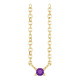 14K Yellow Natural Amethyst Bar 16" Necklace