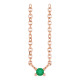 14K Rose Natural Emerald Bar 16" Necklace