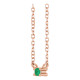 14K Rose Natural Emerald Bar 16" Necklace