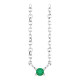 Platinum Natural Emerald Bar 16" Necklace