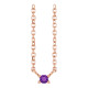 14K Rose Natural Amethyst Bar 16" Necklace
