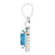 Platinum Natural London Blue Topaz & .08 CTW Natural Diamond Bow Pendant