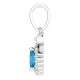 14K White Natural London Blue Topaz & .04 CTW Natural Diamond Bow Pendant