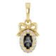 14K Yellow Natural Black Onyx & .04 CTW Natural Diamond Bow Pendant