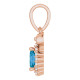 14K Rose Natural London Blue Topaz & .04 CTW Natural Diamond Bow Pendant