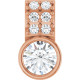14K Rose Natural White Sapphire & .04 CTW Natural Diamond Pendant
