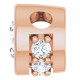 14K Rose Natural White Sapphire & .07 CTW Natural Diamond Pendant