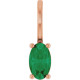 14K Rose 5x3 mm Natural Emerald Charm/Pendant