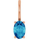 14K Rose 6x4 mm Natural Blue Zircon Charm/Pendant