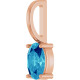 14K Rose 6x4 mm Natural Blue Zircon Charm/Pendant