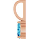 14K Rose 6x4 mm Natural Blue Zircon Charm/Pendant