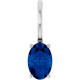 Sterling Silver 6x4 mm Natural Blue Sapphire Charm/Pendant