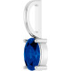 Sterling Silver 6x4 mm Natural Blue Sapphire Charm/Pendant