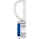 Sterling Silver 6x4 mm Natural Blue Sapphire Charm/Pendant