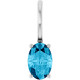 14K White 6x4 mm Natural Aquamarine Charm/Pendant