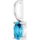 14K White 6x4 mm Natural Aquamarine Charm/Pendant