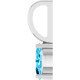 14K White 6x4 mm Natural Aquamarine Charm/Pendant