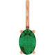 14K Rose 6x4 mm Natural Emerald Charm/Pendant