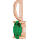 14K Rose 6x4 mm Natural Emerald Charm/Pendant